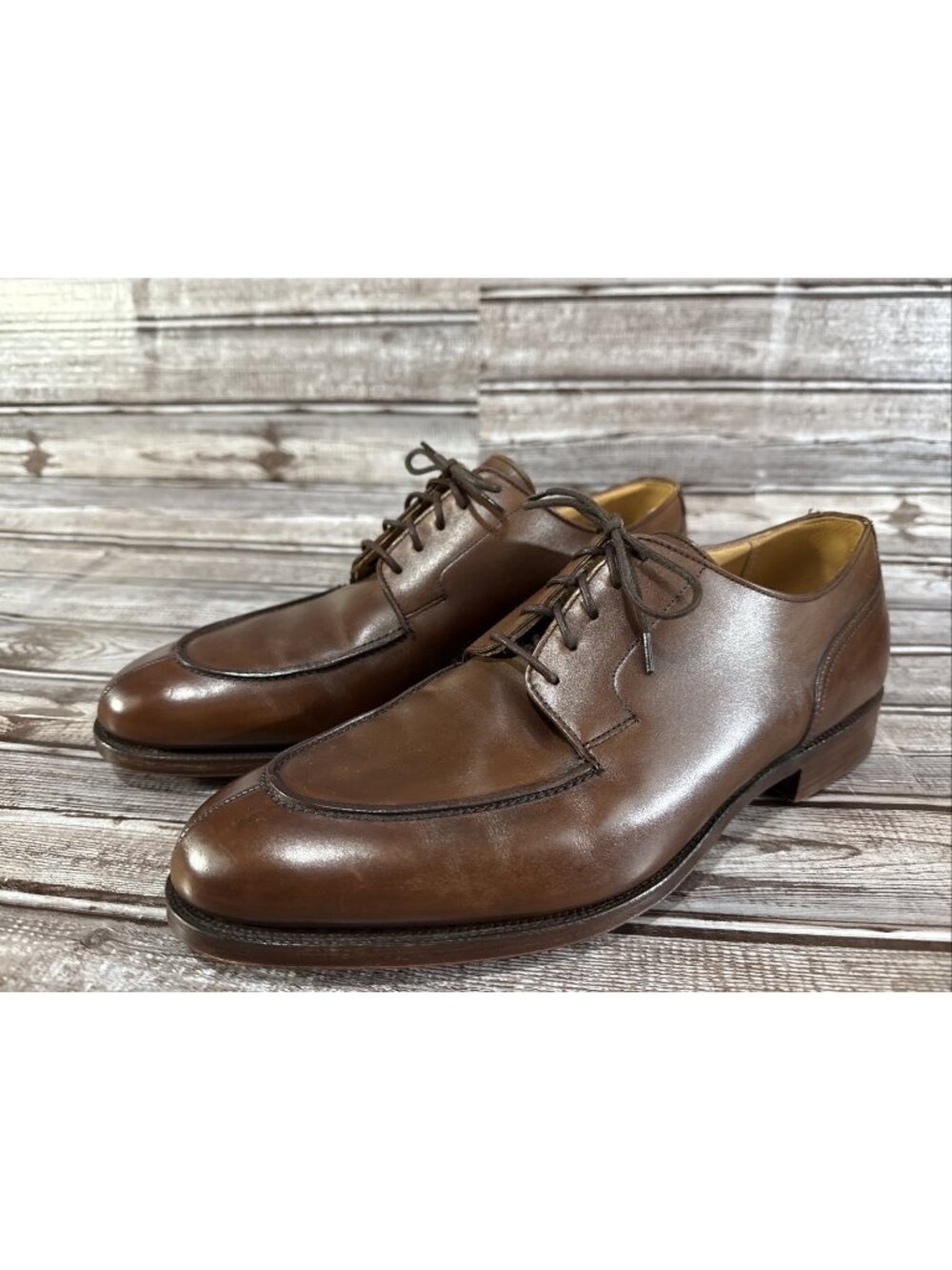 Peal & Co Brooks Brothers Split Toe Derby’s Shoes Sz 9.5 D Brown Leather England